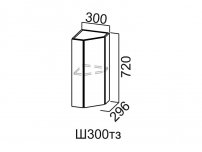 Шкаф навесной 300 торцевой закрытый Ш300тз Волна СВ 300х720х296